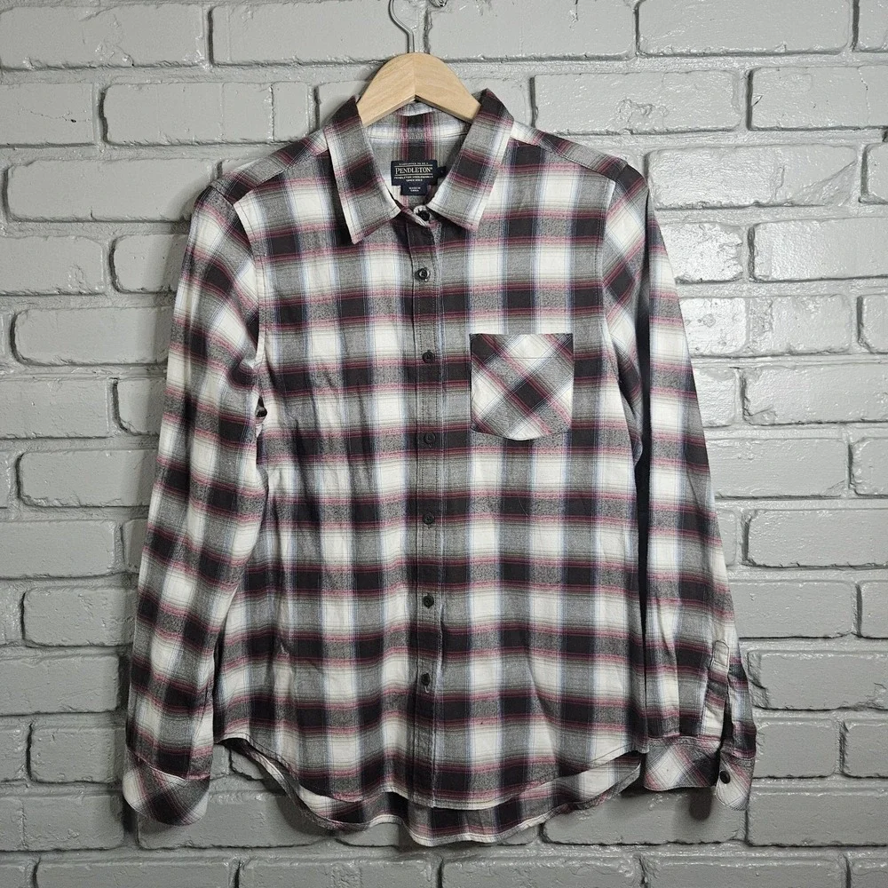 Pendleton Boys Shirt Large Plaid Flannel Red‎